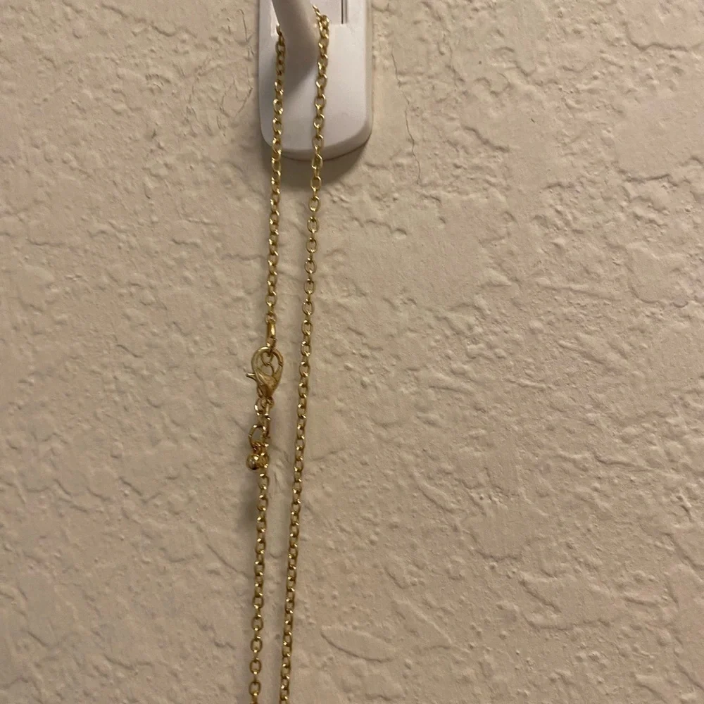 Gold and crystal bar necklace